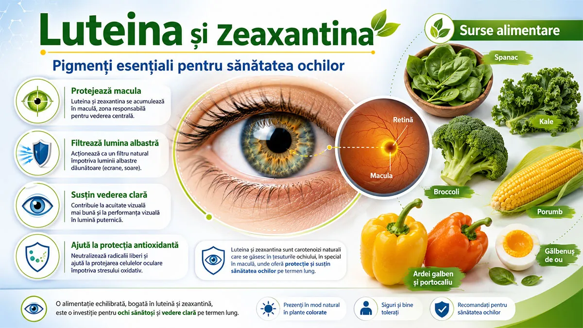 Luteina și zeaxantina: de ce sunt atât de importante pentru sănătatea ochilor?