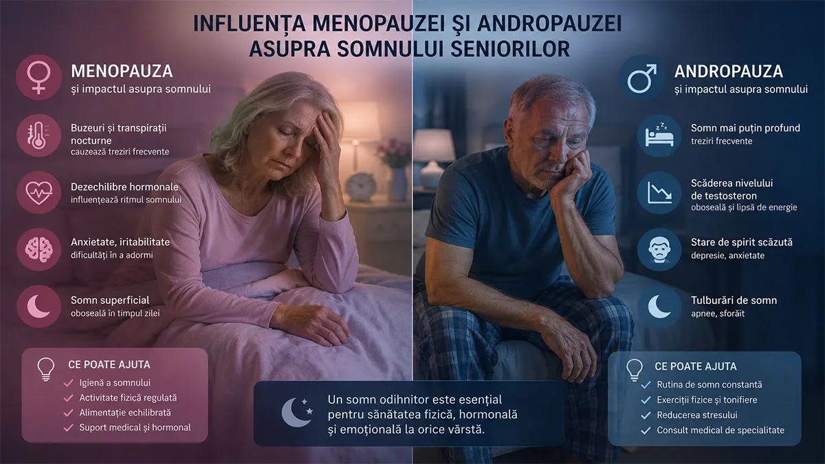 Cum influențează menopauza și andropauza somnul?