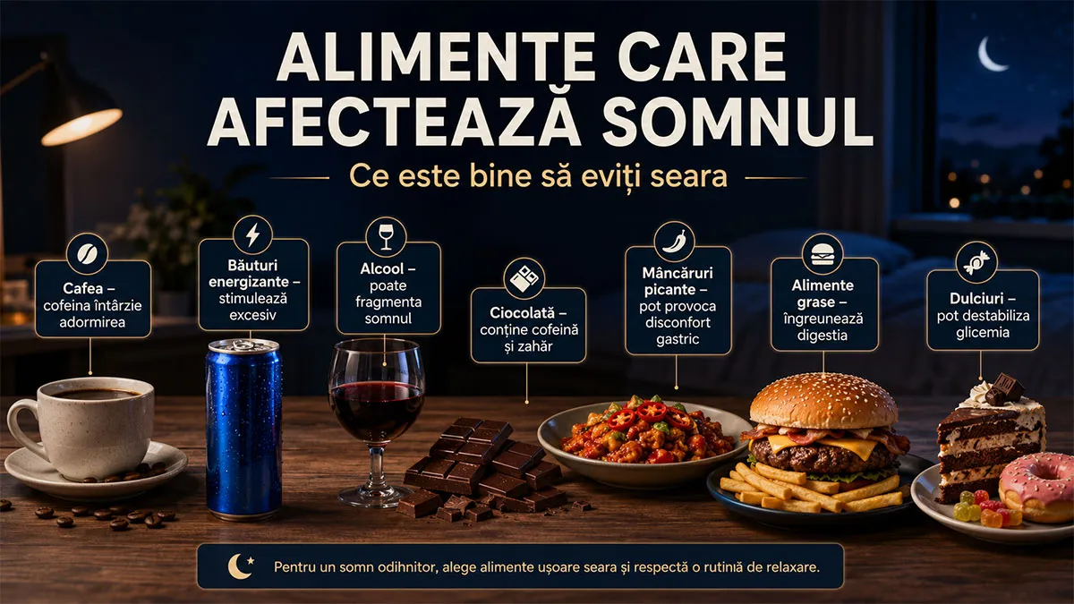 Ce alimente pot afecta calitatea somnului?