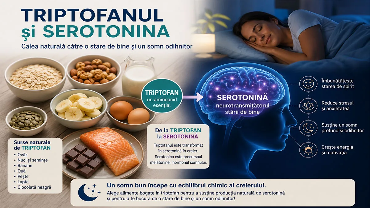 Triptofanul și serotonina: legătura cu somnul
