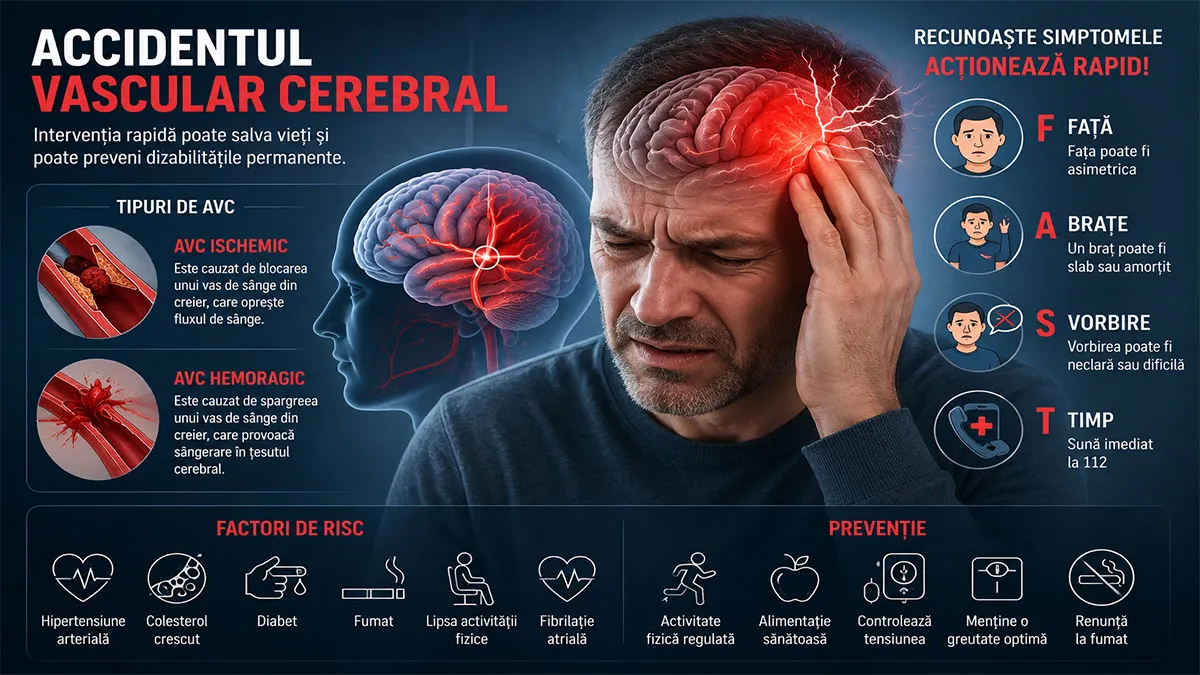 Accidentul vascular cerebral: semne de alarmă și prevenție