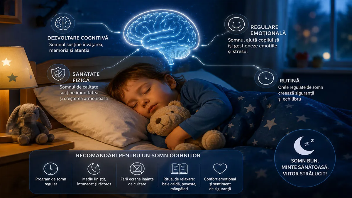 Somnul și dezvoltarea creierului la copii