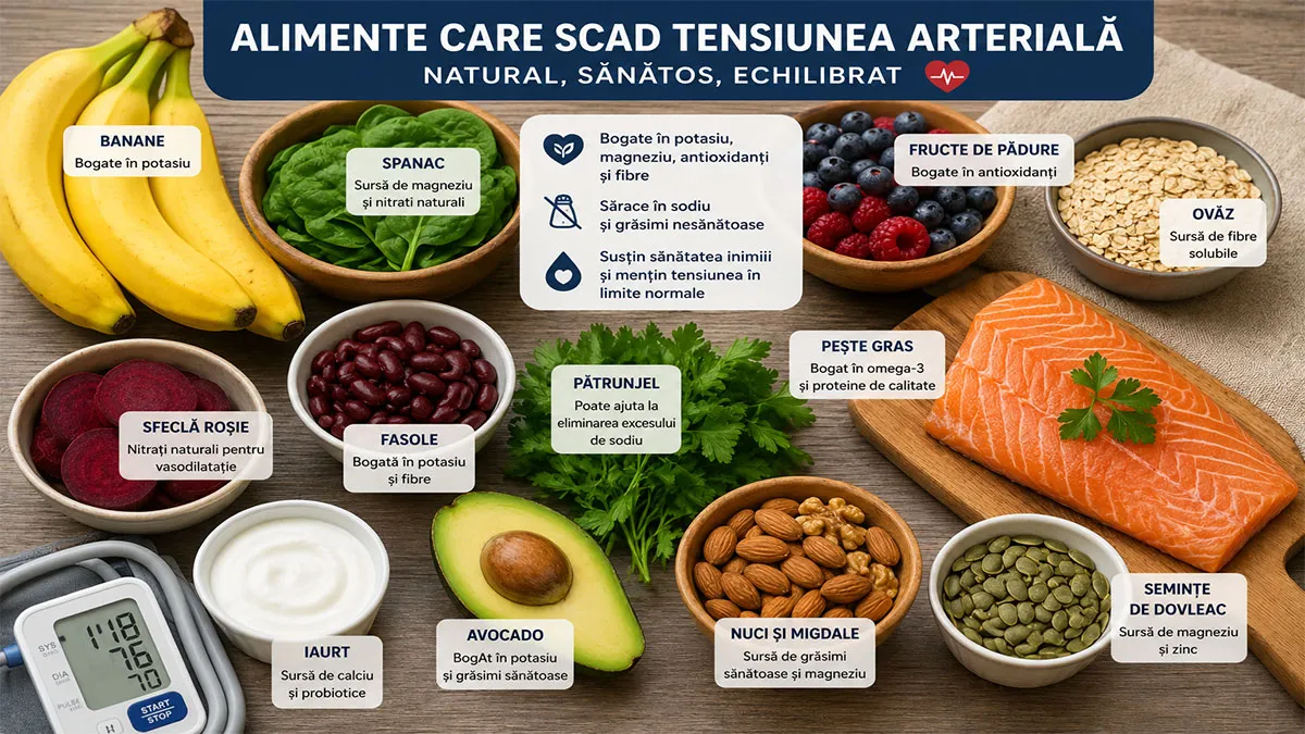Ce alimente scad tensiunea arterială? Recomandări pentru o inimă sănătoasă