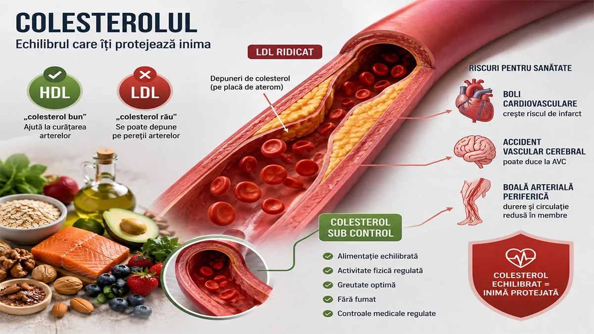 Ce este colesterolul? Tipuri, rol în organism și de ce este important pentru sănătate