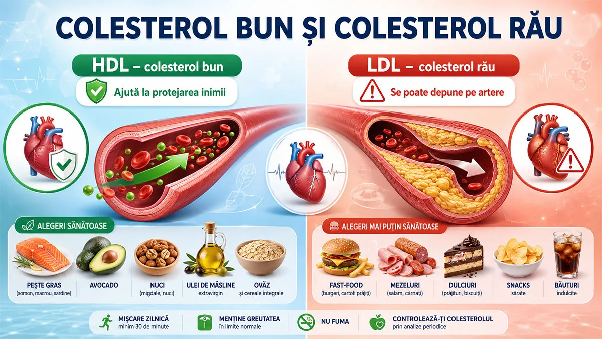 Colesterolul bun (HDL) și colesterolul rău (LDL): care este diferența?