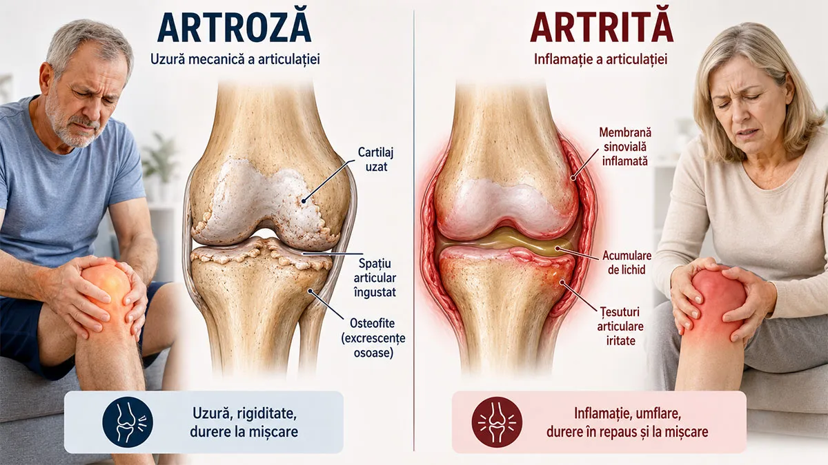 Diferența dintre artroză și artrită: cum le deosebești?