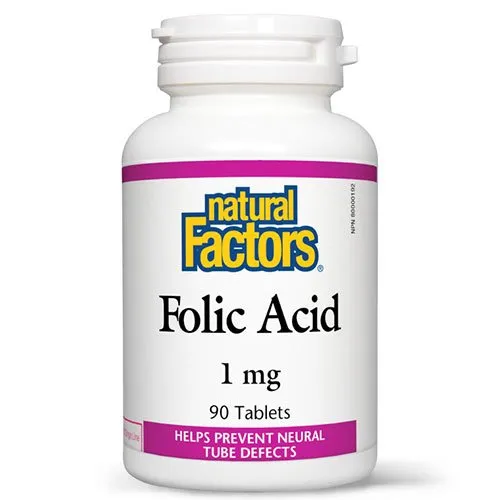 Acid Folic (Vitamina B9)  1 mg (1.000 mcg) 90 tablete